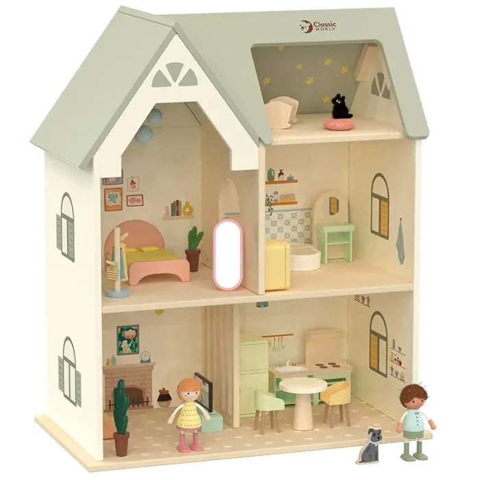 خانه عروسک چوبی کلاسیک ورلد Cozy Cottage Classic World کد  50638