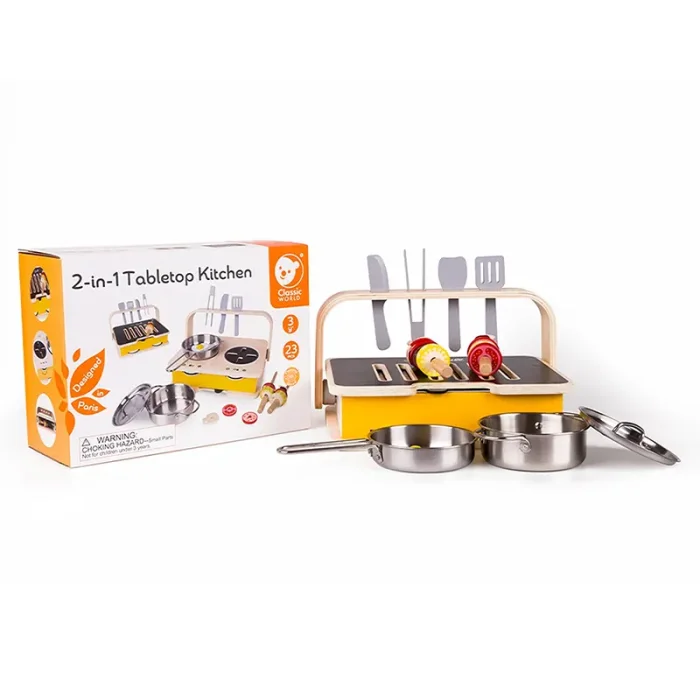 اجاق گاز رومیزی چوبی کلاسیک ورلد Classic World Tabletop Kitchen کد 53863