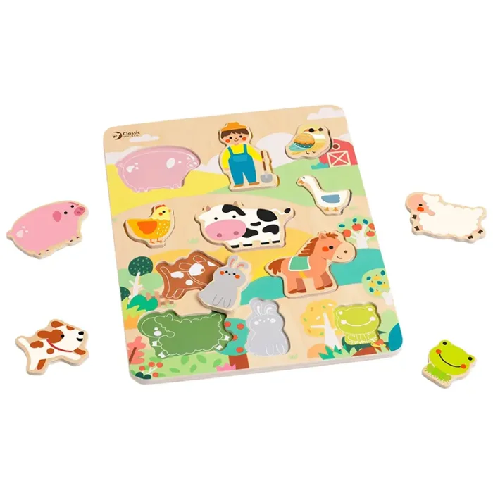پازل چوبی مزرعه حیوانات کلاسیک ورلد Classic World Farm Puzzle  کد 40070