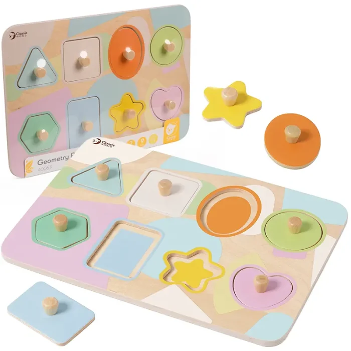 پازل چوبی هندسه کلاسیک ورلد Classic World Geometry Puzzle کد 40063