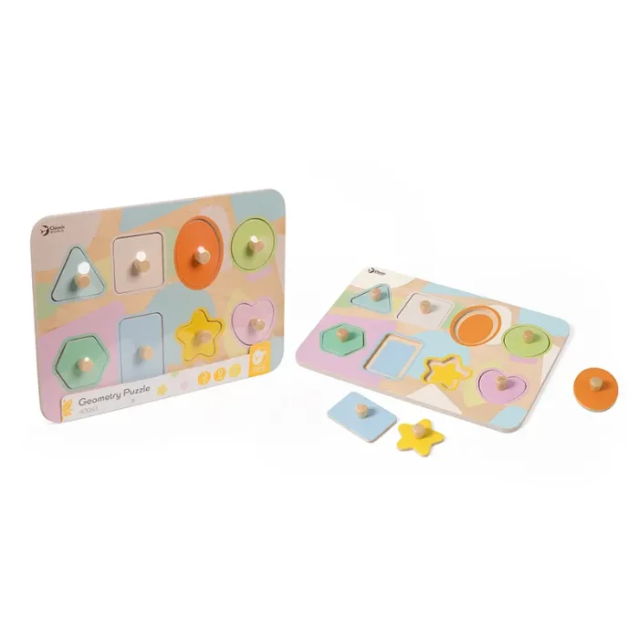 پازل چوبی هندسه کلاسیک ورد Classic World Geometry Puzzle کد 40063