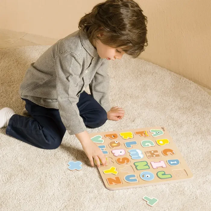 پازل چوبی الفبا انگلیسی کلاسیک ورلد Classic World Alphabet Puzzle کد 40065