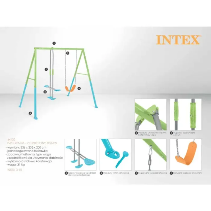 تاب کودک اینتکس پایه فلزی Intex Swing کد 44113
