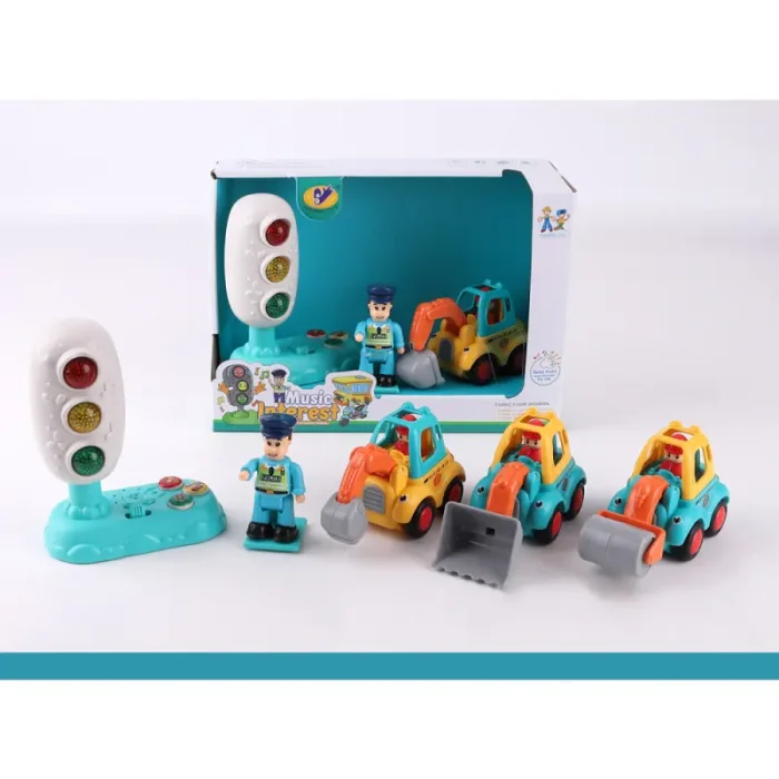 اسباب بازی آموزشی چراغ راهنمایی و ماشین راه سازی کد 85520H