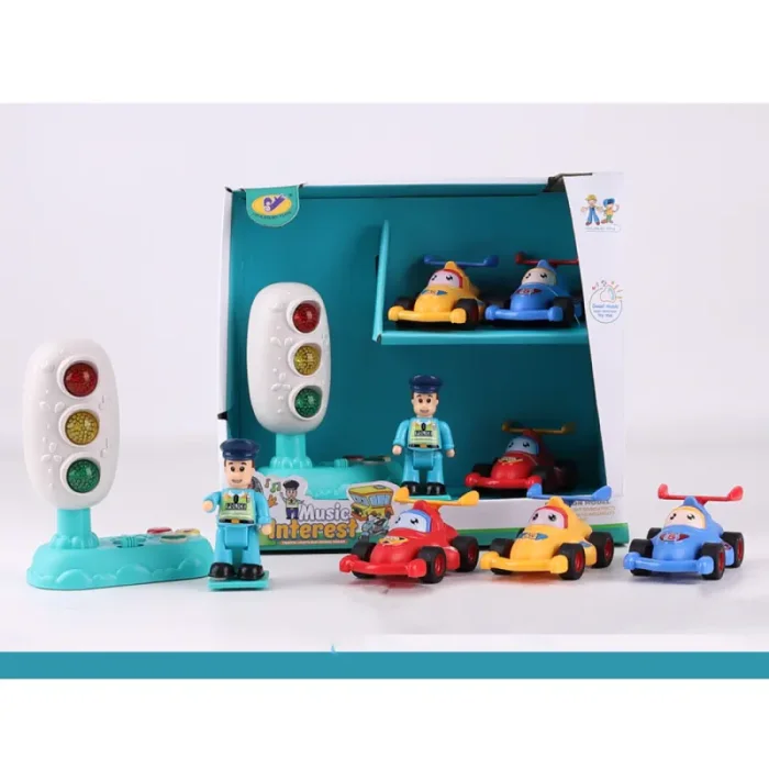 اسباب بازی آموزشی چراغ راهنمایی و ماشین مسابقه کد 85532H