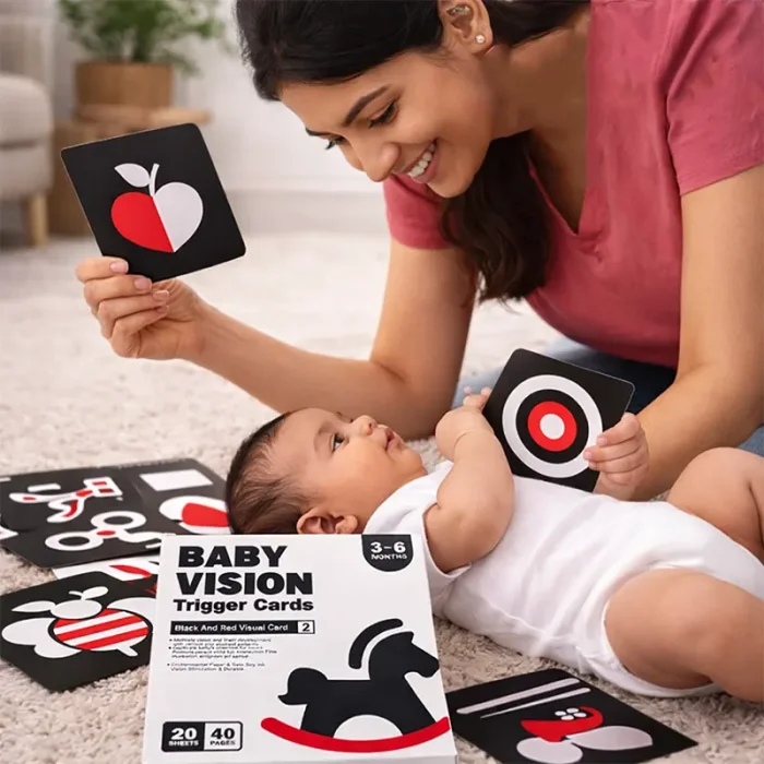 فلش کارت نوزاد سیاه و قرمز کد QM272