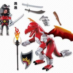 fire dragon with warrior كد5463