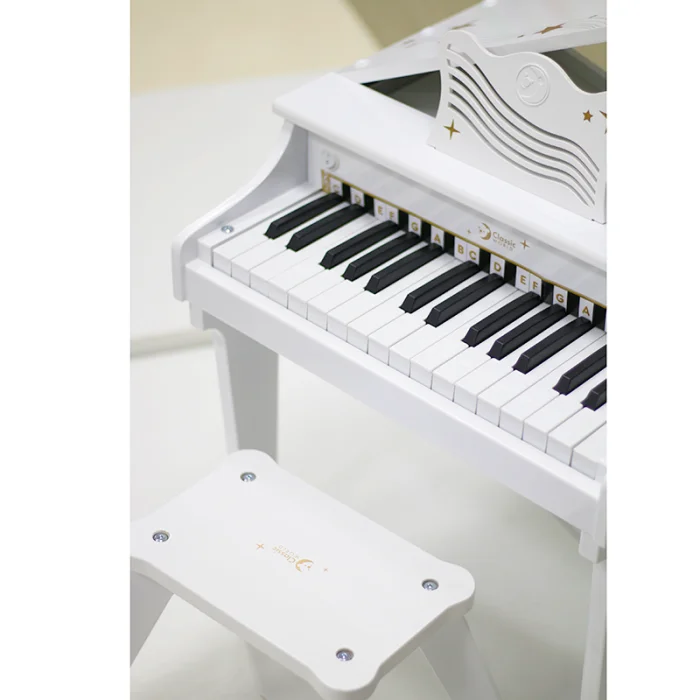 پیانو سفید چوبی کلاسیک ورلد Classic World Grand Piano White مدل 54273