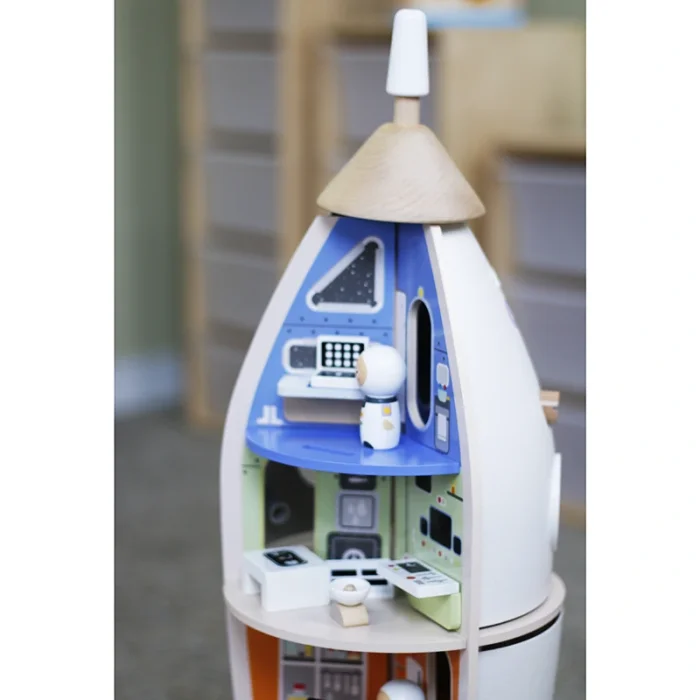 استند چوبی کلاسیک ورلد طرح راکت فضایی Pretend Play Rocket classic world کد 50528