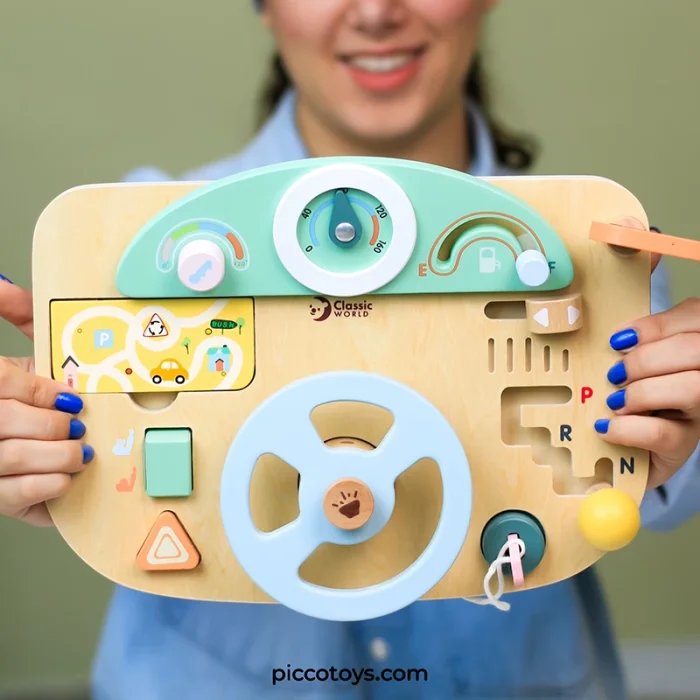 بیزی برد آموزش رانندگی چوبی کلاسیک ورلد Classic World Steering Wheel کد 20259