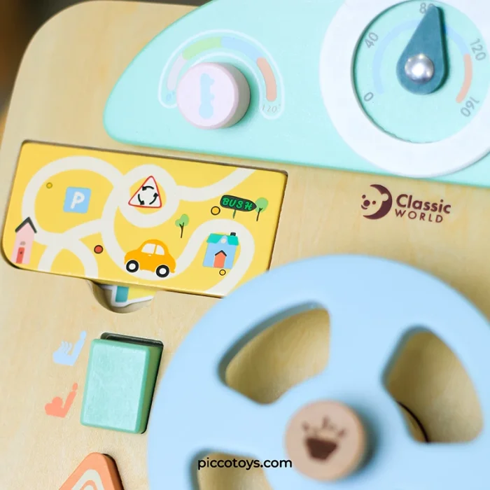 بیزی برد آموزش رانندگی چوبی کلاسیک ورلد Classic World Steering Wheel کد 20259