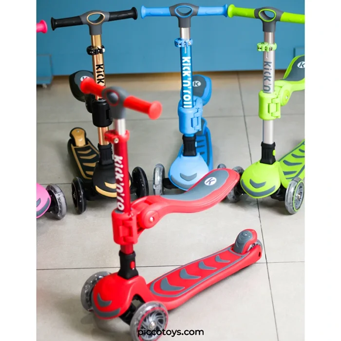 اسکوتر کودک تاشو کیک اند رول Kick and roll Scooter رنگ سبز کد P/S62in1/SA