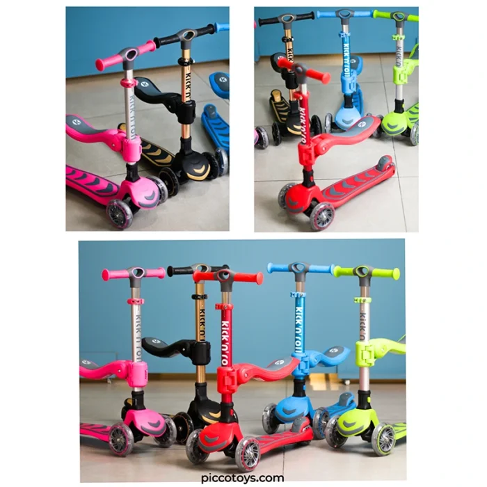 اسکوتر کودک تاشو کیک اند رول Kick and roll Scooter رنگ قرمز کد P/S62in1/GH
