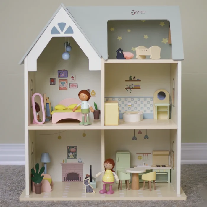 خانه عروسک چوبی کلاسیک ورلد Cozy Cottage Classic World کد  50638