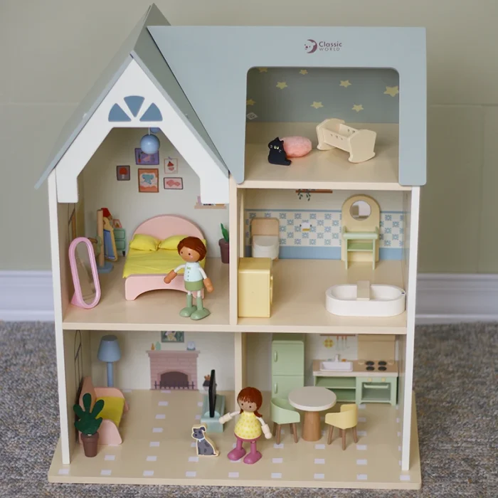 خانه عروسک چوبی کلاسیک ورلد Cozy Cottage Classic World کد  50638