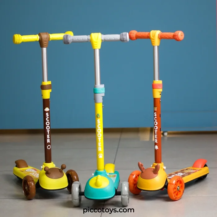 اسکوتر کودک چراغدار مدل دایناسور سبز کد P/806/SA