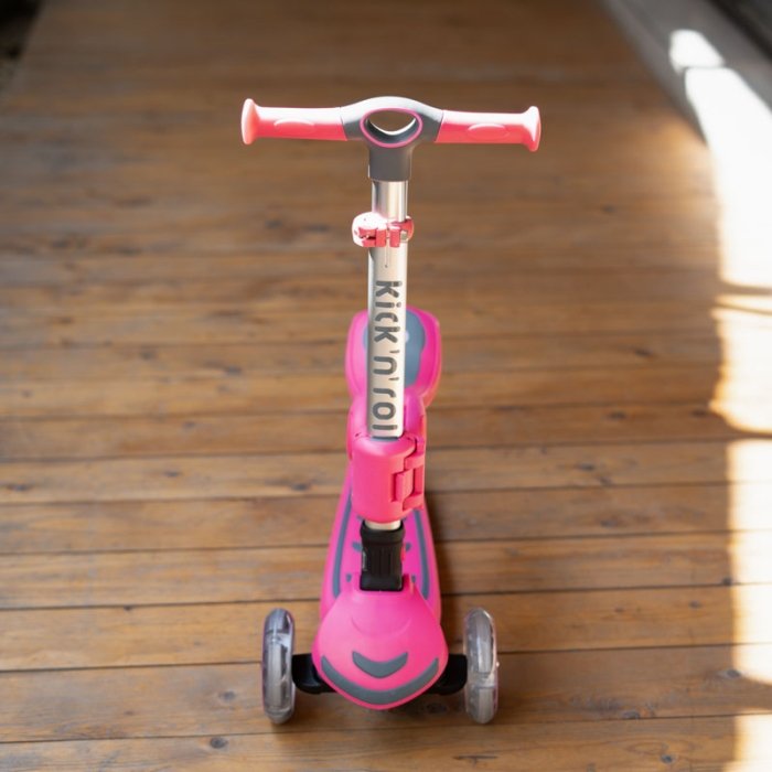 اسکوتر کودک تاشو کیک اند رول Kick and roll Scooter رنگ صورتی کد P/S62in1/SU