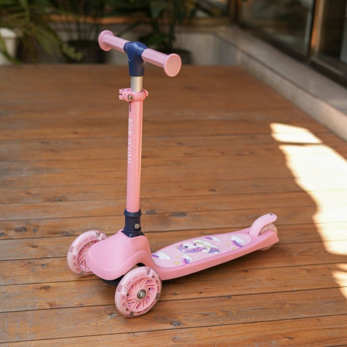 اسکوتر کودک تاشو کیک اند رول Kick and roll Scooter رنگ صورتی کد P/K4/SU