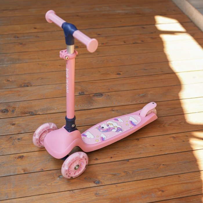 اسکوتر کودک تاشو کیک اند رول Kick and roll Scooter رنگ صورتی کد P/K4/SU