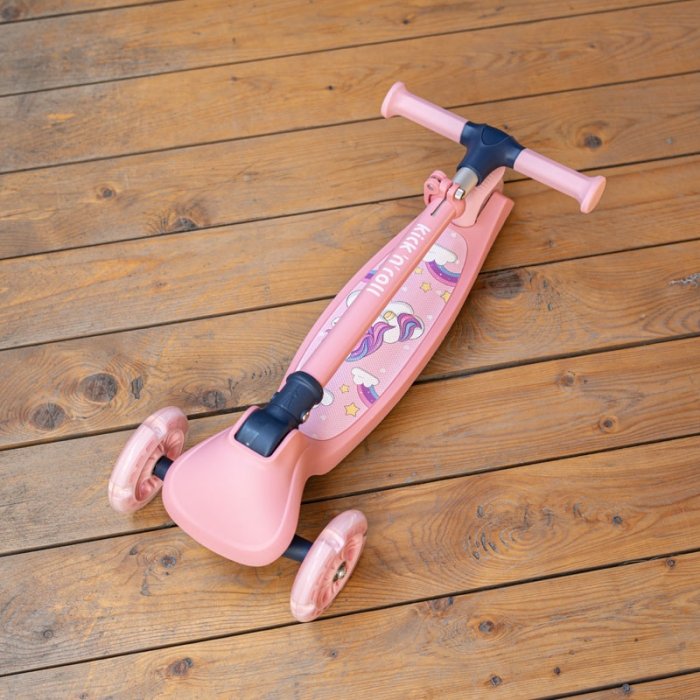 اسکوتر کودک تاشو کیک اند رول Kick and roll Scooter رنگ صورتی کد P/K4/SU