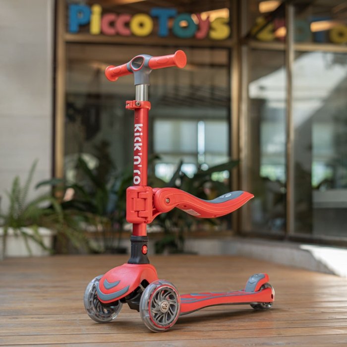 اسکوتر کودک تاشو کیک اند رول Kick and roll Scooter رنگ قرمز کد P/S62in1/GH