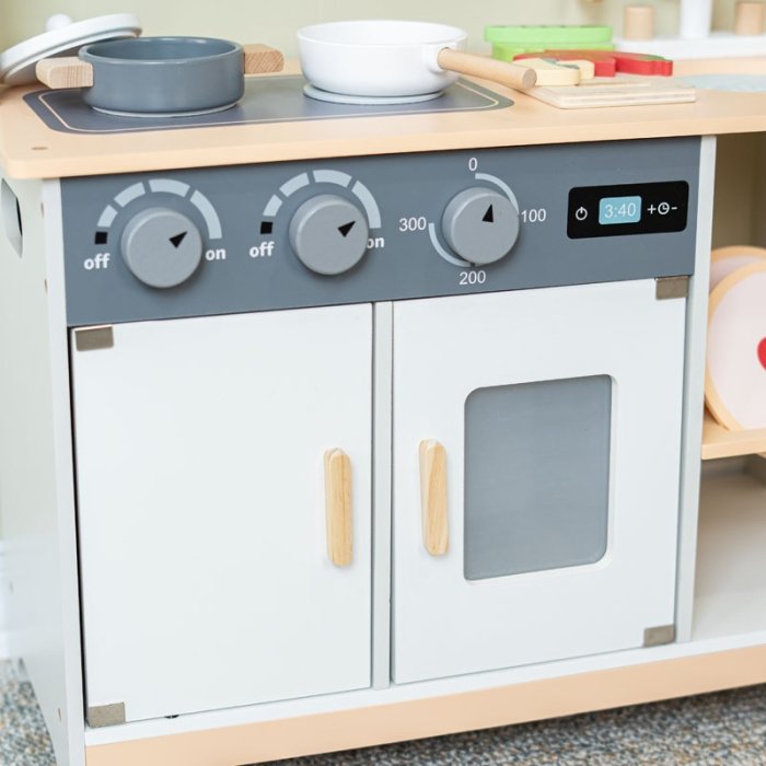 آشپزخانه کودک چوبی رنگ سفید کد KBQ2024001
