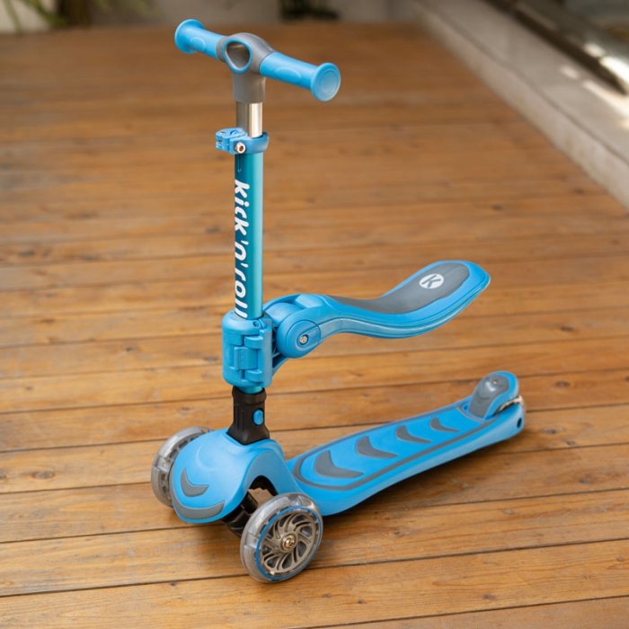 اسکوتر کودک تاشو کیک اند رول Kick and roll Scooter رنگ آبی کد P/S62in1/AB