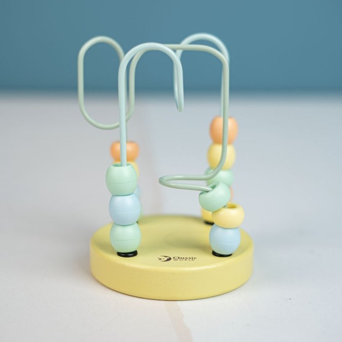 اسباب بازی میله و مهره‌ی چوبی کلاسیک ورلد Mini Beads Coaster Classic World کد 54143