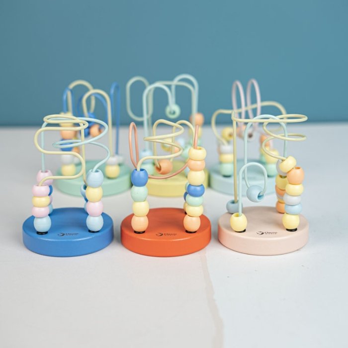 اسباب بازی میله و مهره‌ی چوبی کلاسیک ورلد Mini Beads Coaster Classic World کد 54143