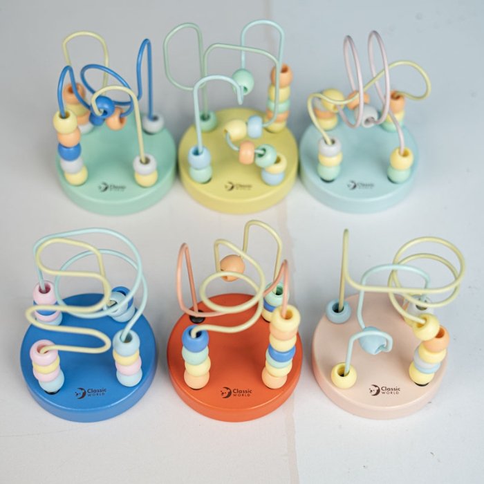 اسباب بازی میله و مهره‌ی چوبی کلاسیک ورلد Mini Beads Coaster Classic World کد 54143
