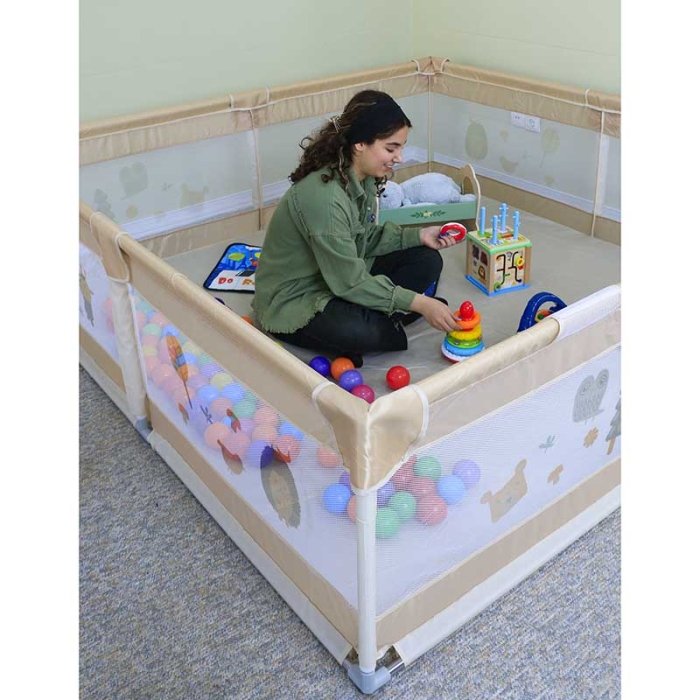پارک حفاظ کودک  پارچه ای رنگ بژ کد 42357