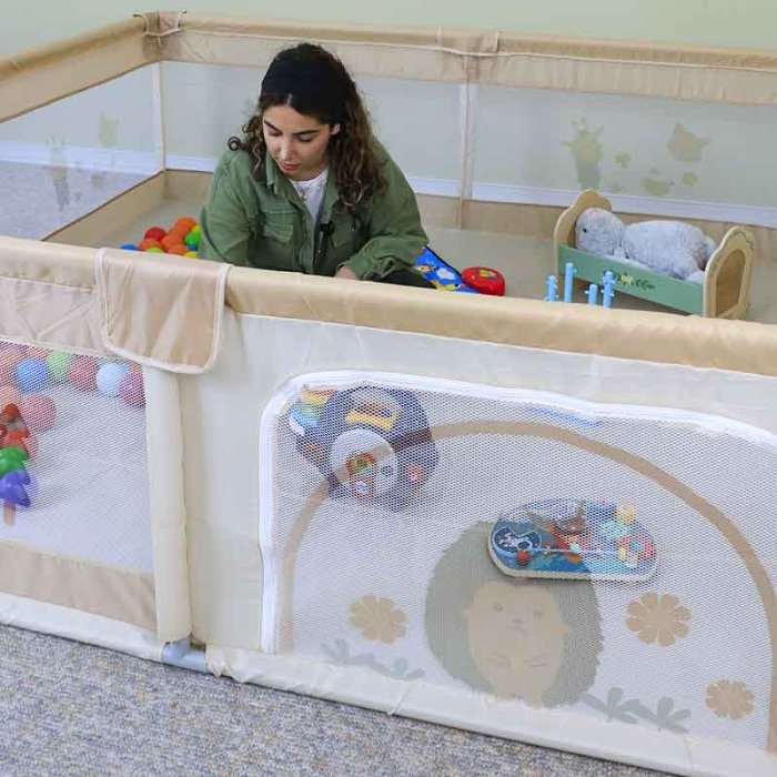 پارک حفاظ کودک  پارچه ای رنگ بژ کد 42357