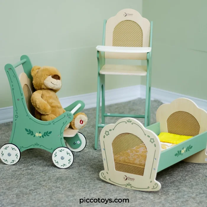 کالسکه عروسک چوبی کلاسیک ورلد Classic World Vintage Stroller کد 50632
