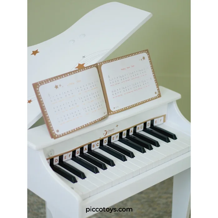 پیانو سفید چوبی کلاسیک ورلد Classic World Grand Piano White مدل 54273