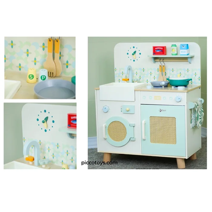 آشپزخانه کودک چوبی کلاسیک ورلد Natural Kitchen classic world کد 50641