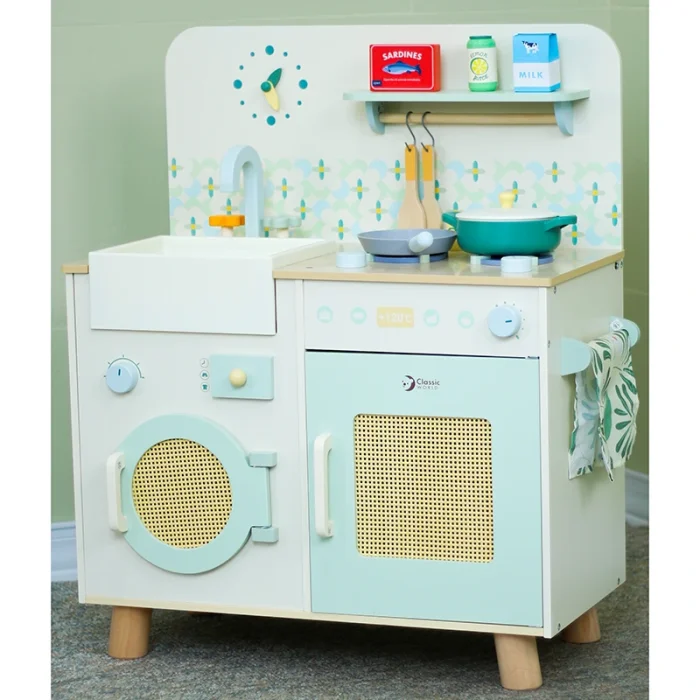 آشپزخانه کودک چوبی کلاسیک ورلد Natural Kitchen classic world کد 50641