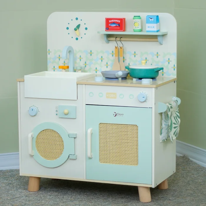 آشپزخانه کودک چوبی کلاسیک ورلد Natural Kitchen classic world کد 50641