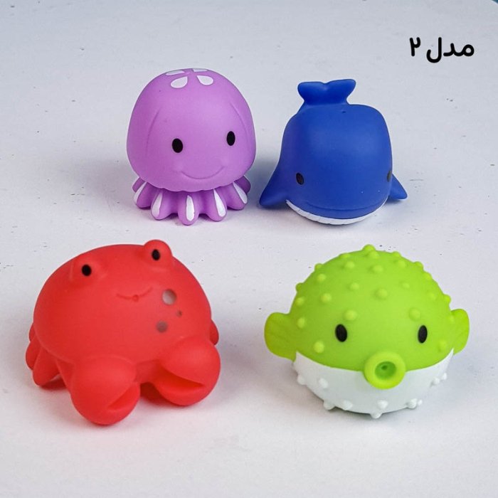 اسباب بازی حمام پوپت حیوانات اقیانوس 4 تکه کد RF122