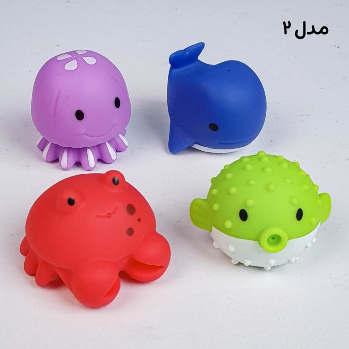 اسباب بازی حمام پوپت حیوانات اقیانوس 4 تکه کد RF122