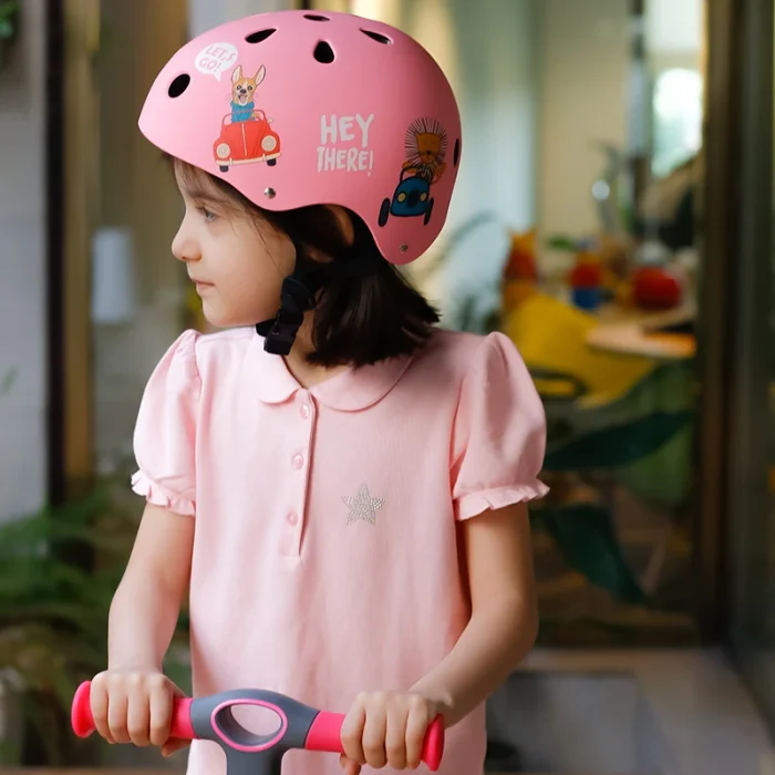 کلاه ایمنی کیک اند رول Kick and roll Scooter سایز M رنگ صورتی کد P/H1/SU