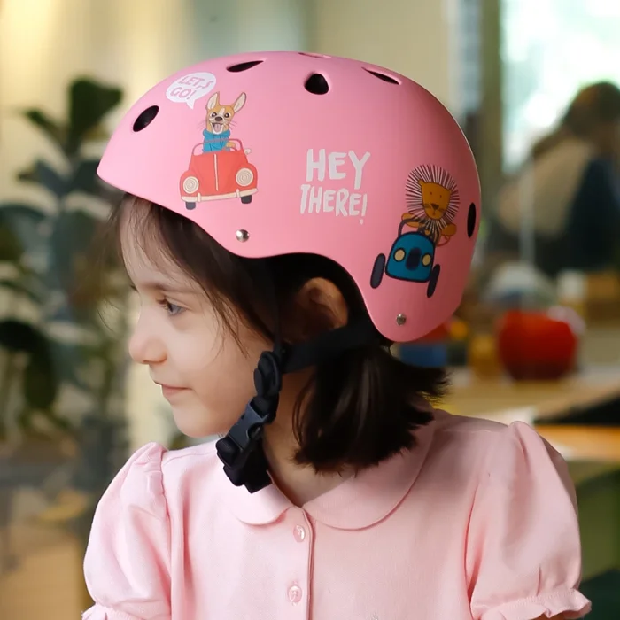 کلاه ایمنی کیک اند رول Kick and roll Scooter سایز M رنگ صورتی کد P/H1/SU
