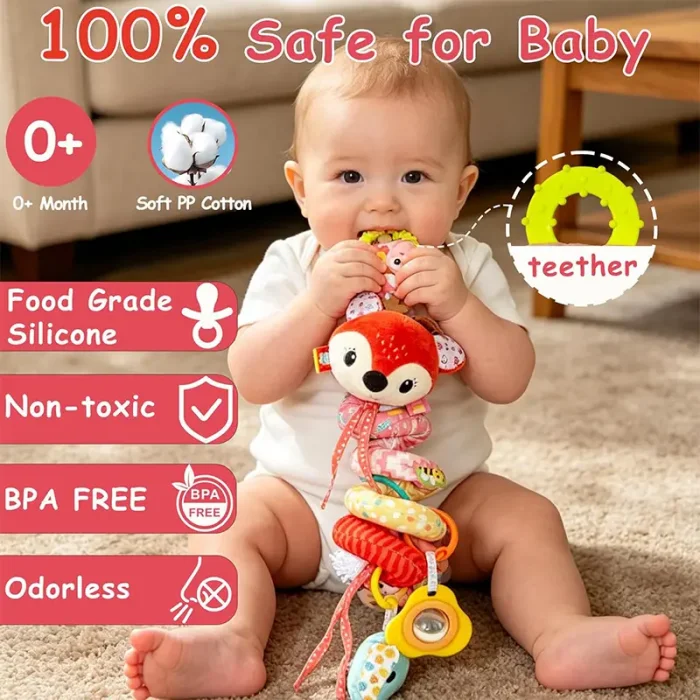 آویز تخت و کریر  نوزاد طرح حیوانات کد SZ2404007BYA