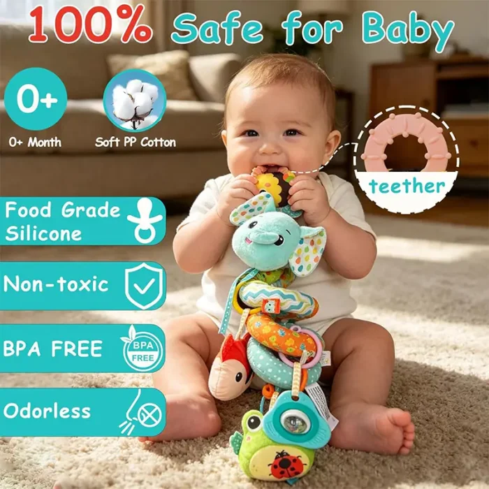 آویز تخت و کریر  نوزاد طرح حیوانات کد SZ2404007BYA