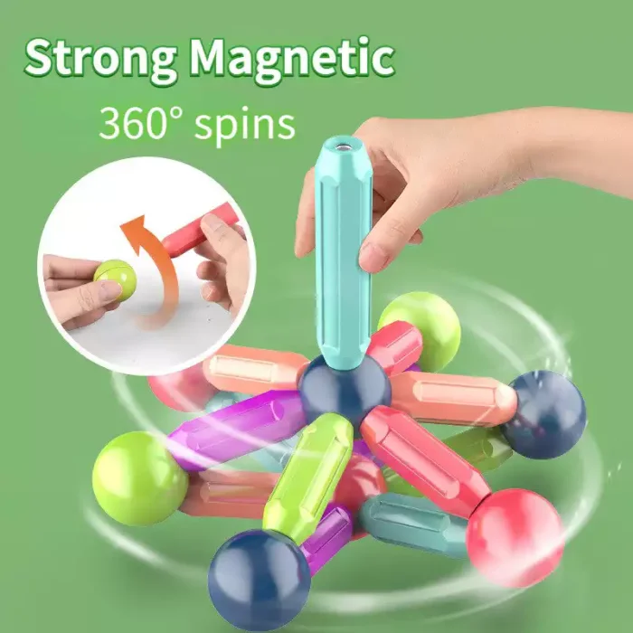 اسباب بازی ساختنی مگنتی مدل میله و مهره 64 تکه اقتصادی کد P/H05/A