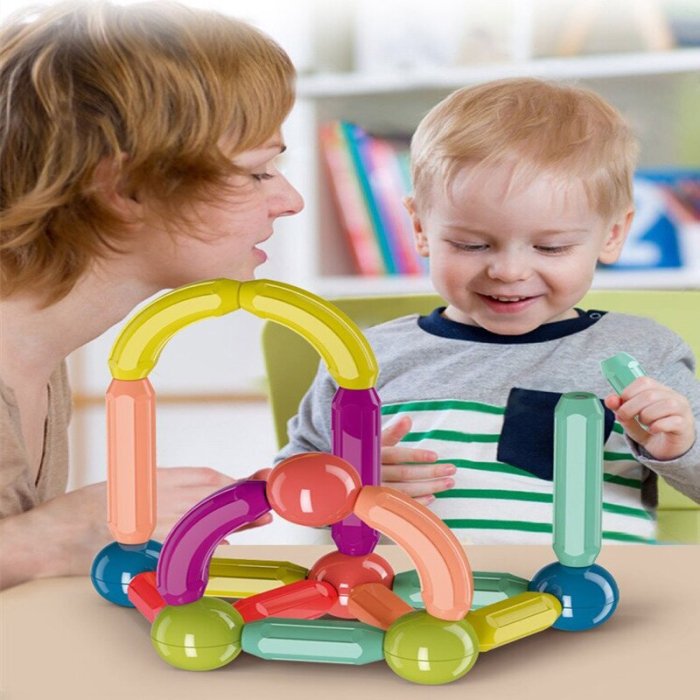 اسباب بازی ساختنی مگنتی مدل میله و مهره 64 تکه اقتصادی کد P/H05/A