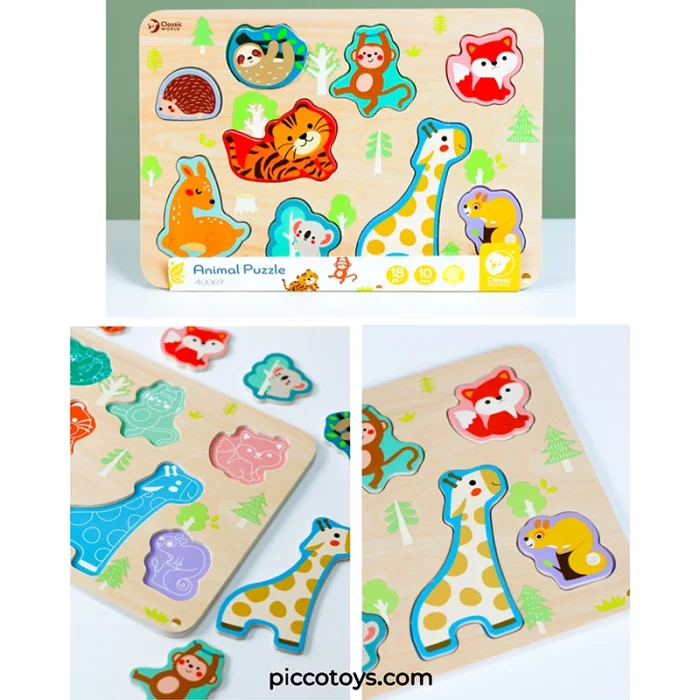پازل چوبی حیوانات کلاسیک ورلد Classic World Animal Puzzle  کد 40069