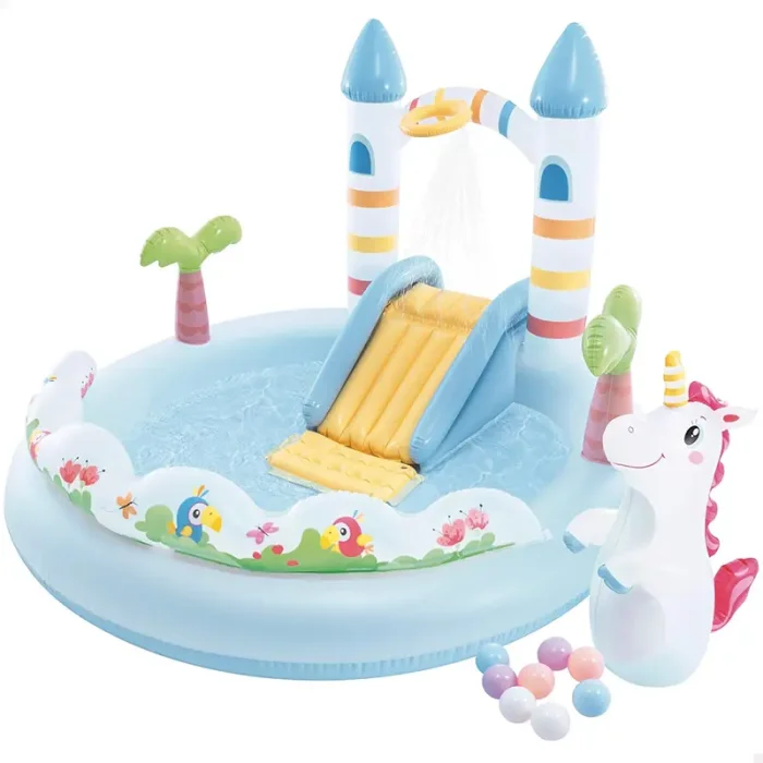 استخر بادی سرسره دار اینتکس مدل یونیکورن Intex Unicorn Castle Play Center کد 56148