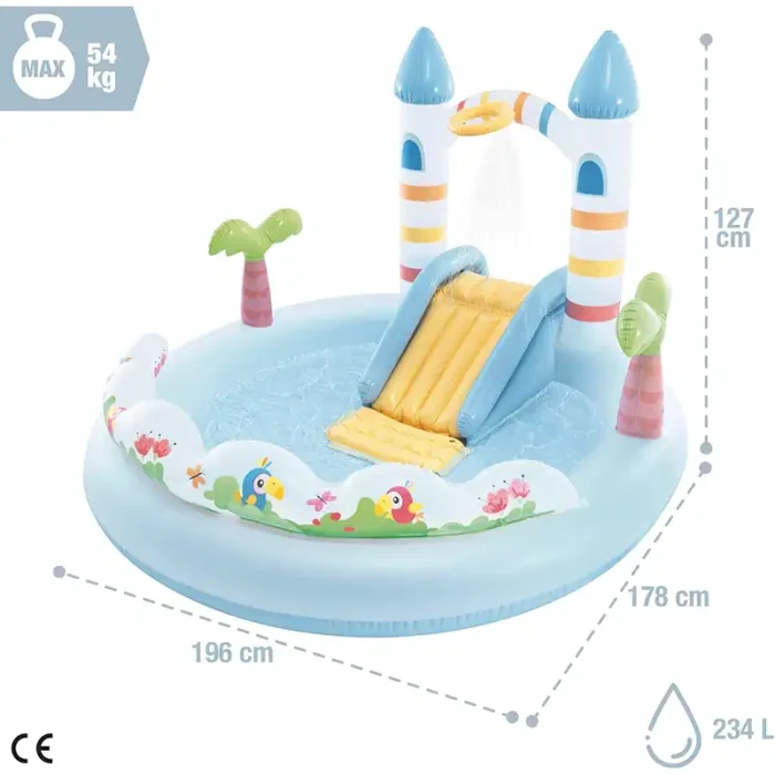 استخر بادی سرسره دار اینتکس مدل یونیکورن Intex Unicorn Castle Play Center کد 56148