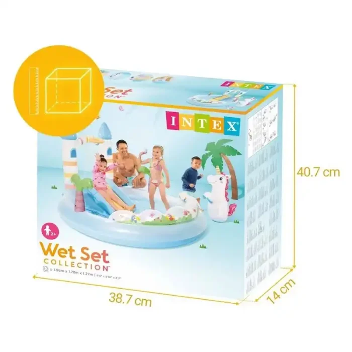 استخر بادی سرسره دار اینتکس مدل یونیکورن Intex Unicorn Castle Play Center کد 56148