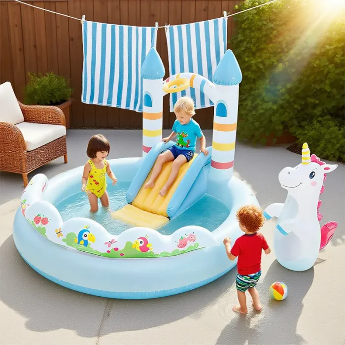 استخر بادی سرسره دار اینتکس مدل یونیکورن Intex Unicorn Castle Play Center کد 56148